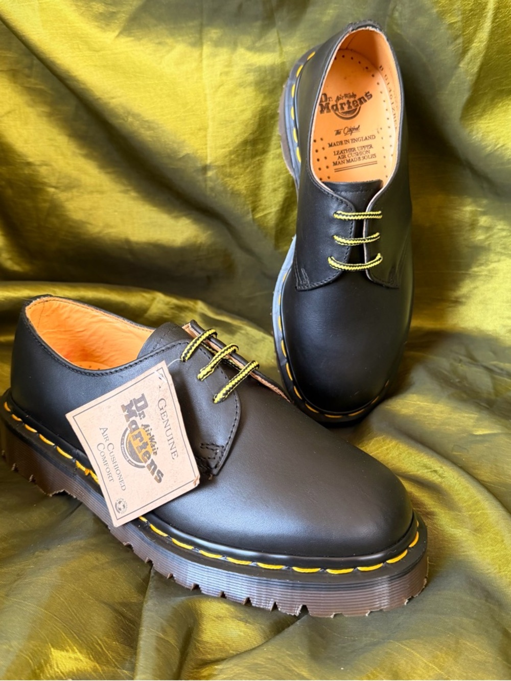 VINTAGE Dr. Martens 1461 Bex Chunky Black Leather Oxfords MIE UK3/US5 Deadstock